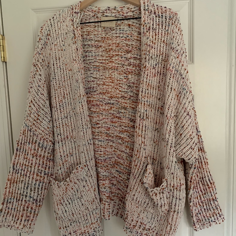 Cupio Multicolor Open-Front Cardigan